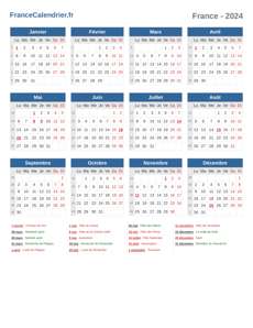 Calendrier 2024