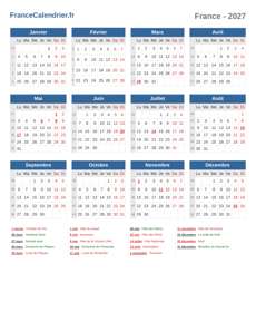 Calendrier 2027
